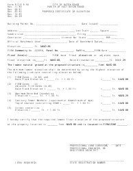 Form P/C/E9-90 &quot;Proposed Certificate of Elevation&quot; - City of Baton Rouge, Louisiana