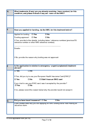 Funding for Treatment in the European Economic Area (Eea) Application Form - United Kingdom, Page 7