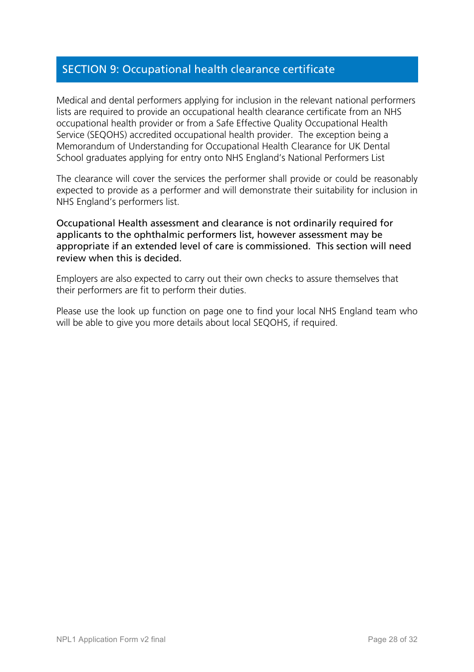 National Performers Lists Application Form - United Kingdom, Page 28