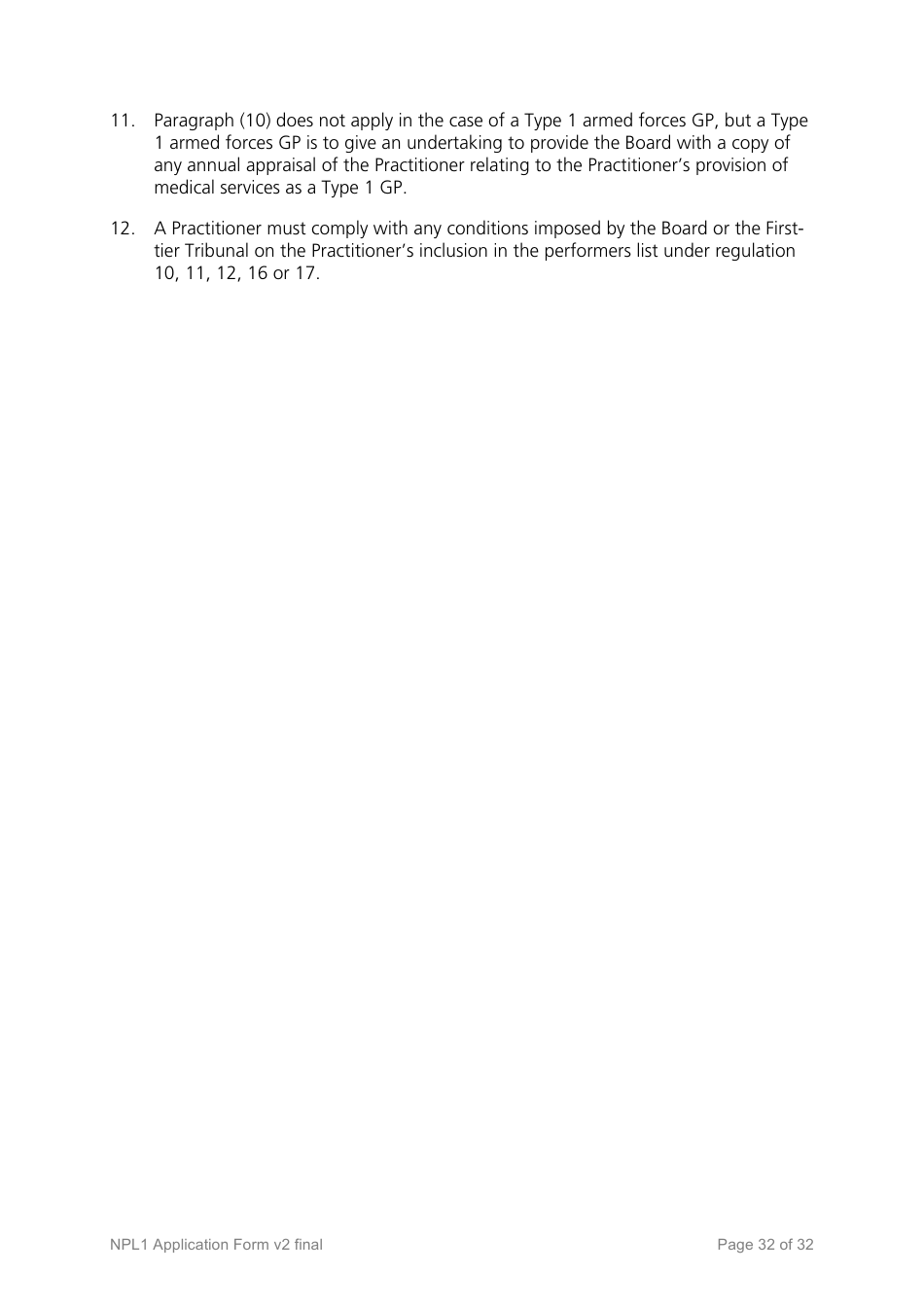 National Performers Lists Application Form - United Kingdom, Page 32