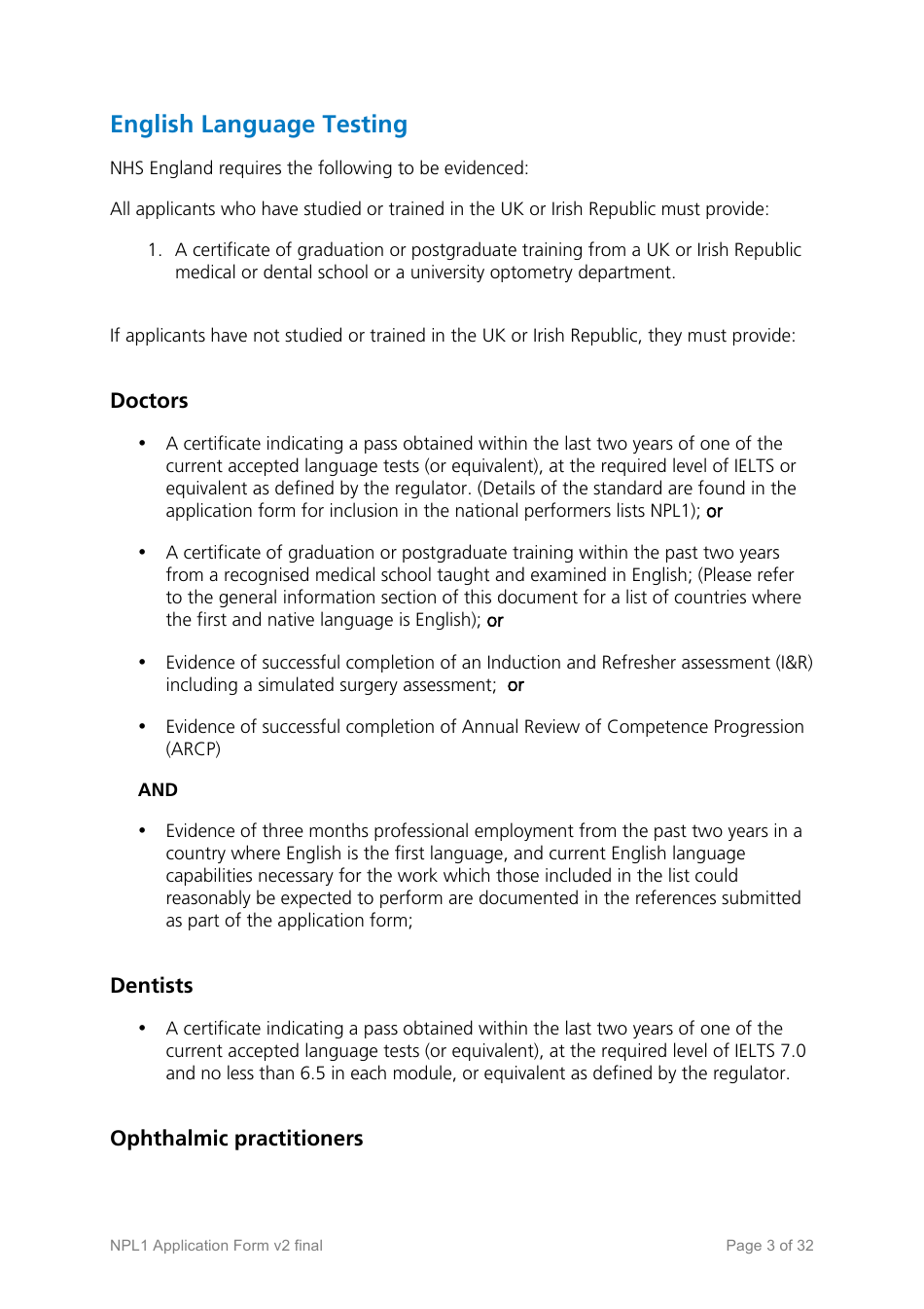 National Performers Lists Application Form - United Kingdom, Page 3