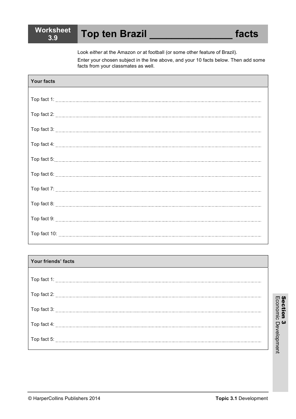 Economic Development Worksheet, Page 11
