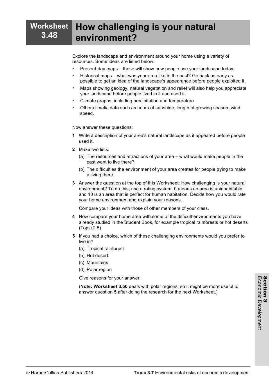 Economic Development Worksheet, Page 50
