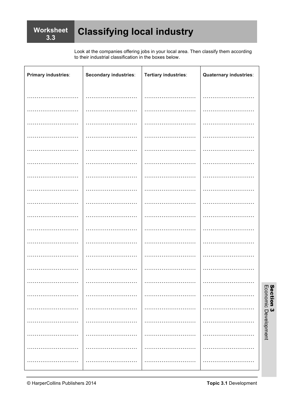 Economic Development Worksheet, Page 5