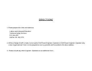 Form 1B Organizational Chart Under the Power Engineer Regulations - Nova Scotia, Canada, Page 2