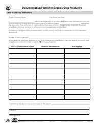 Documentation Forms for Organic Crop Producers, Page 2