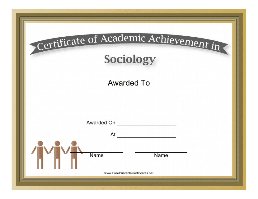 &quot;Sociology Academic Achievement Certificate Template&quot; Download Pdf