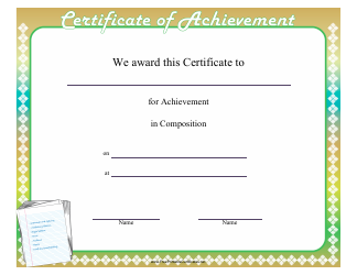 Document preview: Composition Achievement Certificate Template