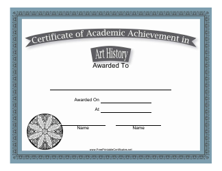 &quot;Art History Academic Achievement Certificate Template&quot;