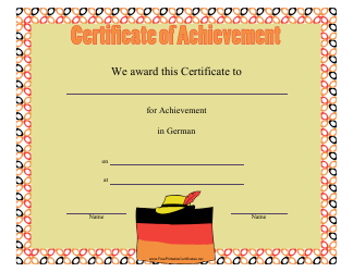 Document preview: German Achievement Certificate Template
