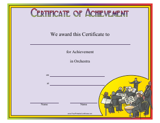 &quot;Orchestra Achievement Certificate Template&quot;