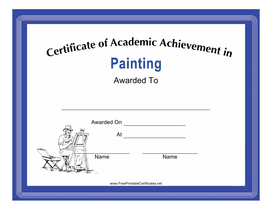 Painting Academic Achievement Certificate Template Preview Image