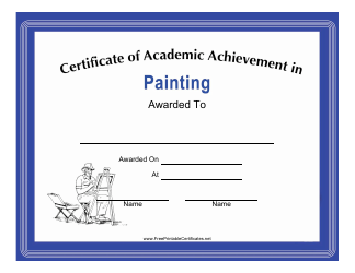 Document preview: Painting Academic Achievement Certificate Template