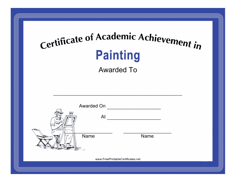 Painting Academic Achievement Certificate Template