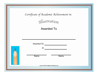 &quot;Illustration Academic Achievement Certificate Template&quot;