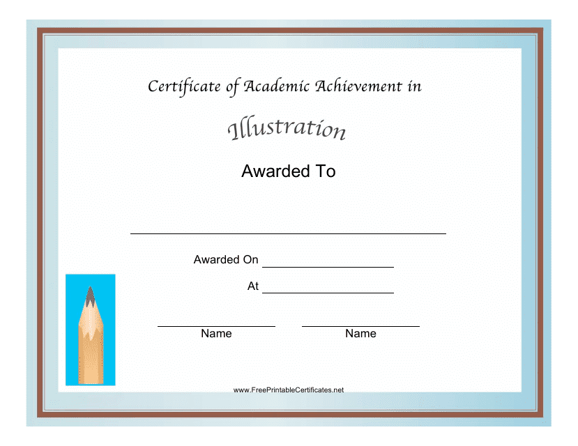Illustration Academic Achievement Certificate Template