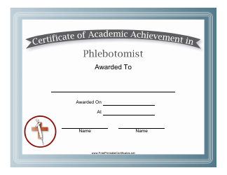 Phlebotomist Academic Achievement Certificate Template Download ...