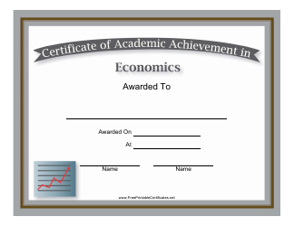 &quot;Economics Academic Achievement Certificate Template&quot;