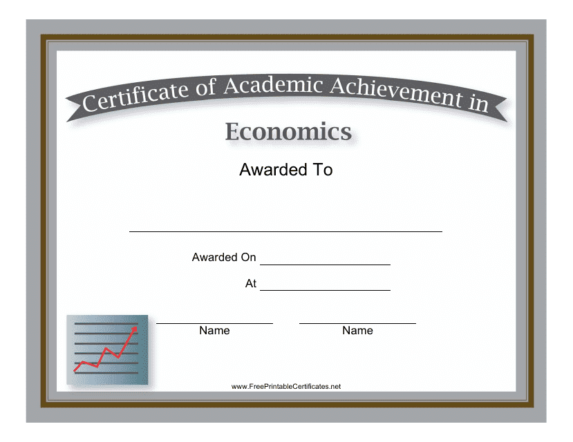 &quot;Economics Academic Achievement Certificate Template&quot; Download Pdf