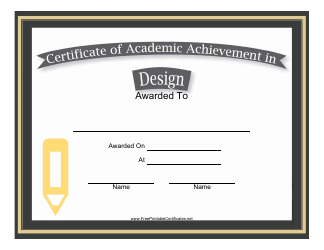 Document preview: Design Academic Achievement Certificate Template