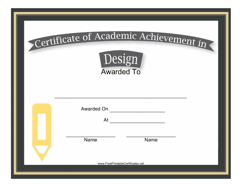 Design Academic Achievement Certificate Template Download Pdf
