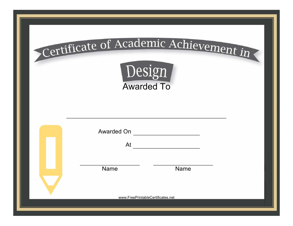 Design Academic Achievement Certificate Template, Page 1