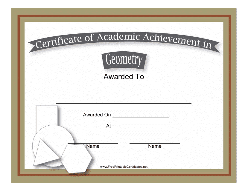 Geometry Academic Achievement Certificate Template Download Pdf