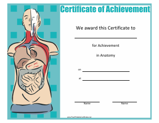 Document preview: Anatomy Achievement Certificate Template