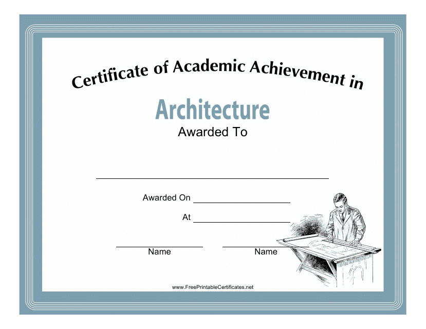 Architecture Academic Achievement Certificate Template