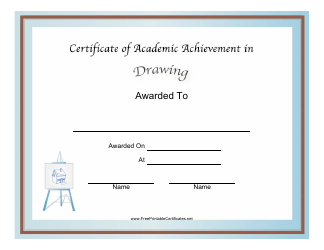 Document preview: Drawing Academic Achievement Certificate Template