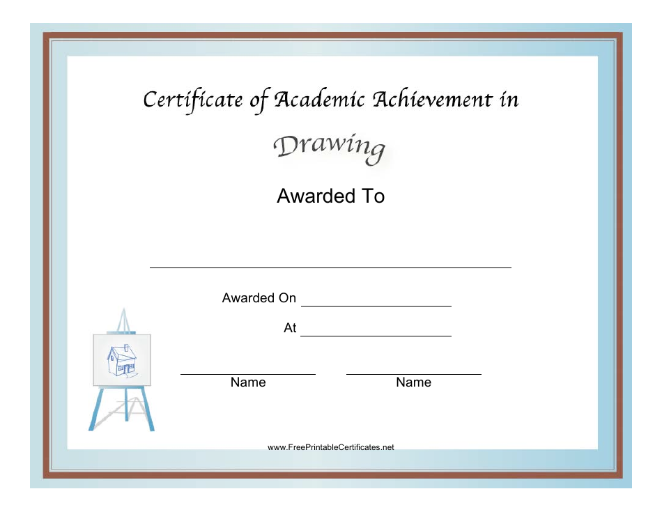 Drawing Academic Achievement Certificate Template Download Printable