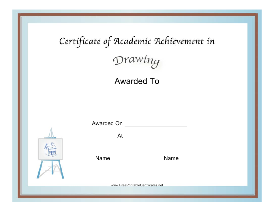 Drawing Academic Achievement Certificate Template - Customize and Print