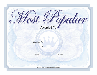 Document preview: Most Popular Yearbook Certificate Template