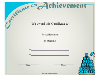 &quot;Stacking Achievement Certificate Template&quot;
