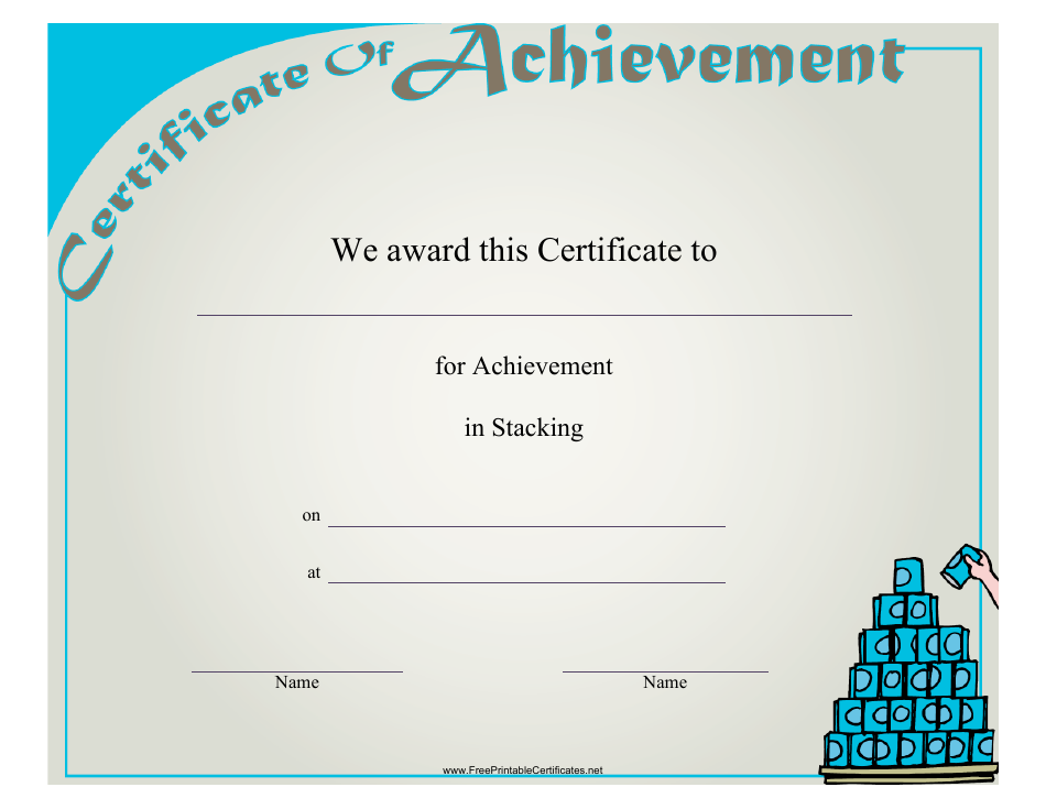 Stacking Achievement Certificate Template Image Preview