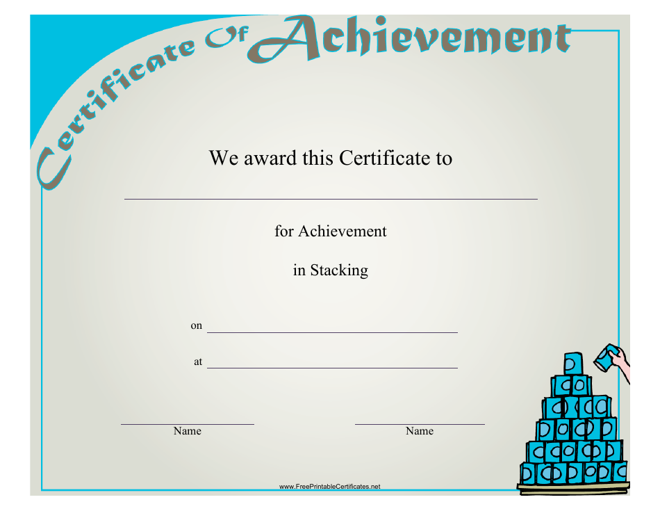 Stacking Achievement Certificate Template Download Printable PDF ...