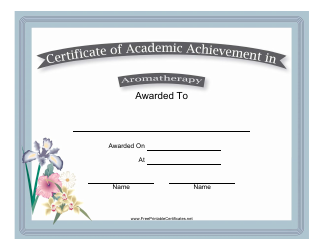 &quot;Aromatherapy Academic Achievement Certificate Template&quot;