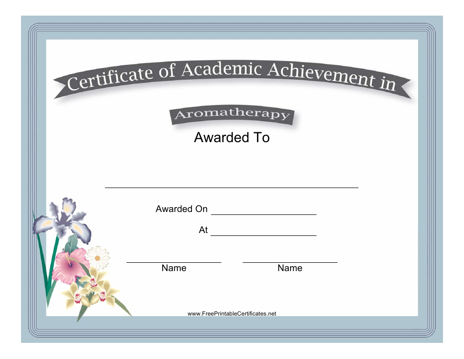 Aromatherapy Academic Achievement Certificate Template - Preview