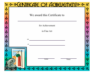 &quot;Fine Art Achievement Certificate Template&quot;