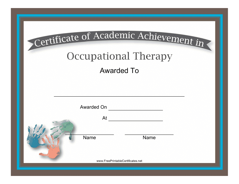 Occupational Therapy Academic Achievement Certificate Template