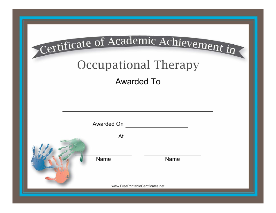Occupational Therapy Academic Achievement Certificate Template