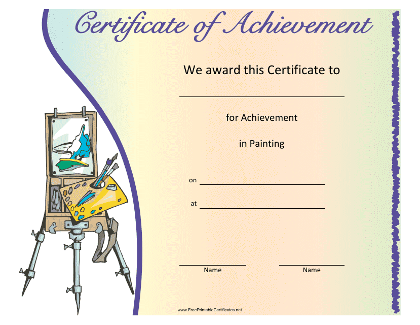 Painting Achievement Certificate Template