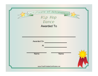 Hip Hop Dance Achievement Certificate Template Download Printable PDF ...