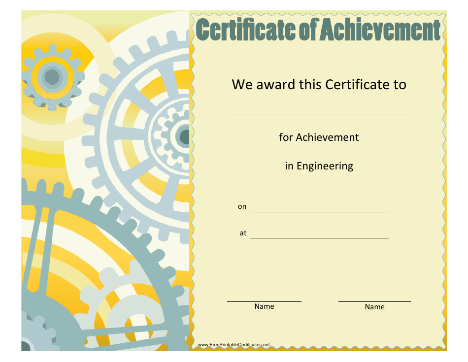 Engineering achievement. Engineer Certificate.