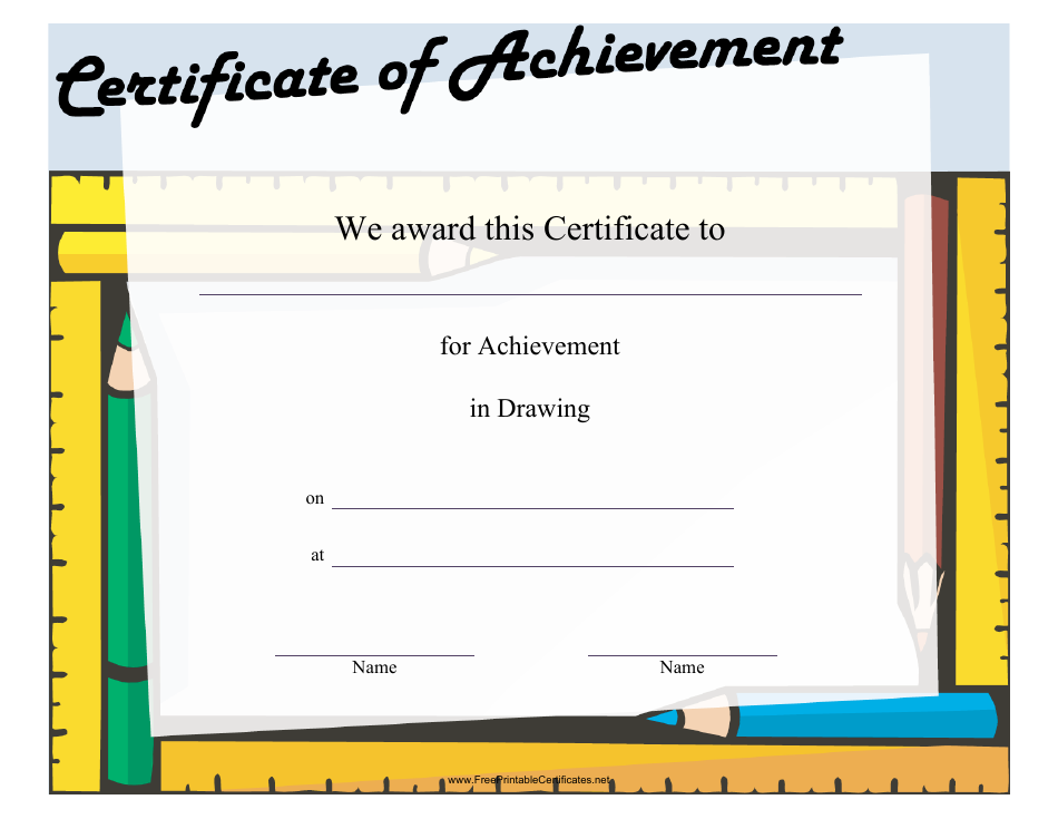Drawing Achievement Certificate Template Download Printable PDF