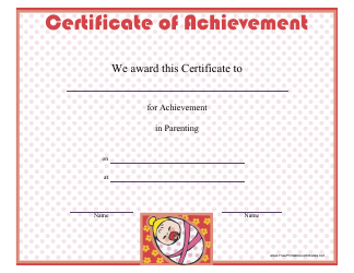 Document preview: Parenting Achievement Certificate Template