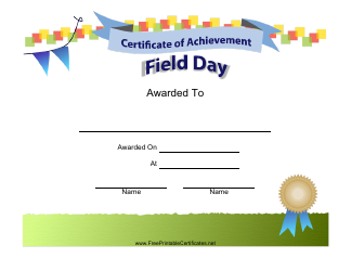&quot;Field Day Achievement Certificate Template&quot;