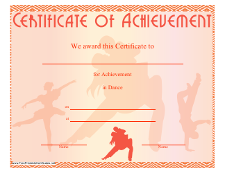 Dance Certificate of Achievement Template Download Printable PDF ...