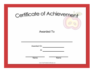 Document preview: Certificate of Achievement Template - Apple