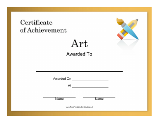 Document preview: Art Achievement Certificate Template